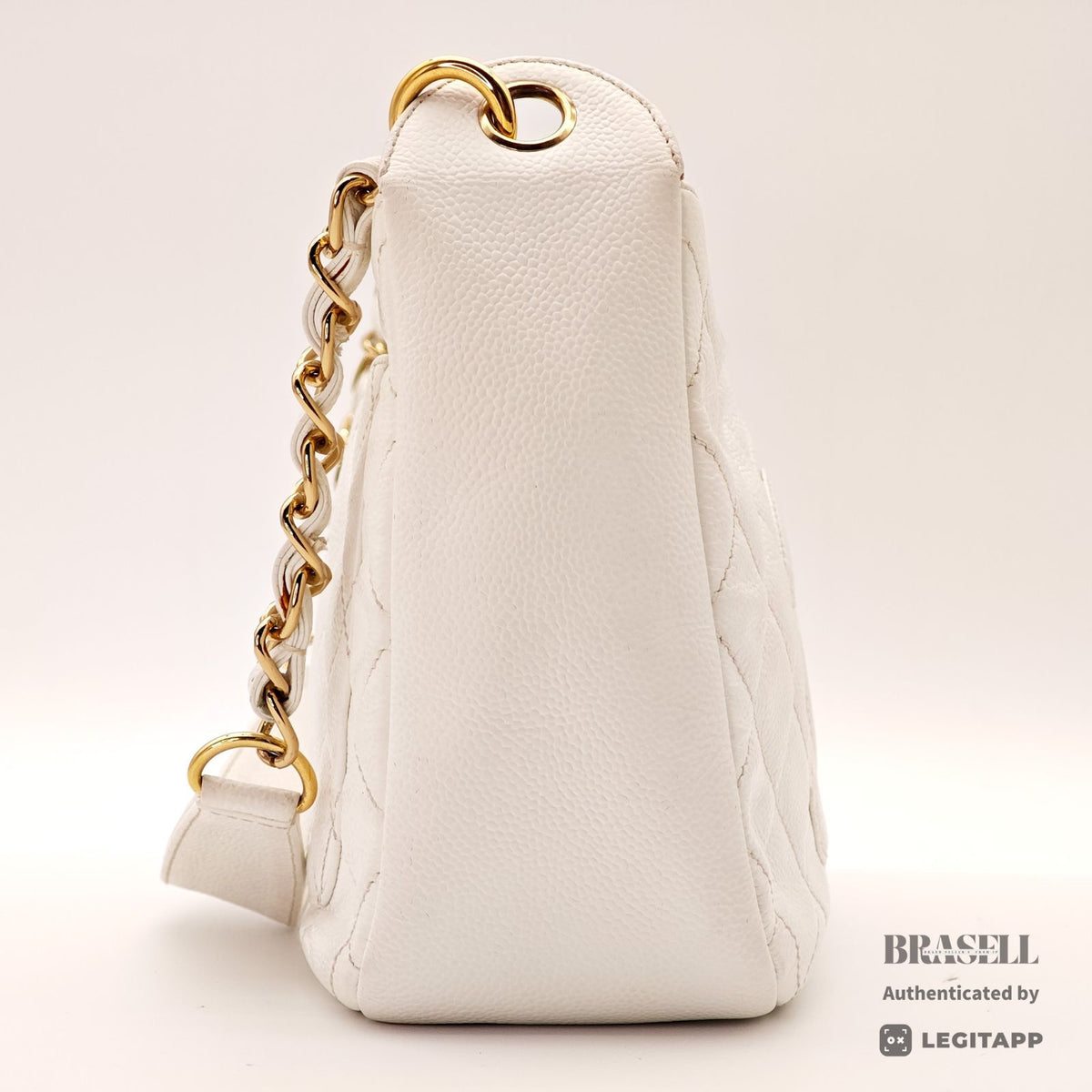 CHANEL Caviar Skin Shoulder Tote Bag White Women's【ImportFeeFREE】