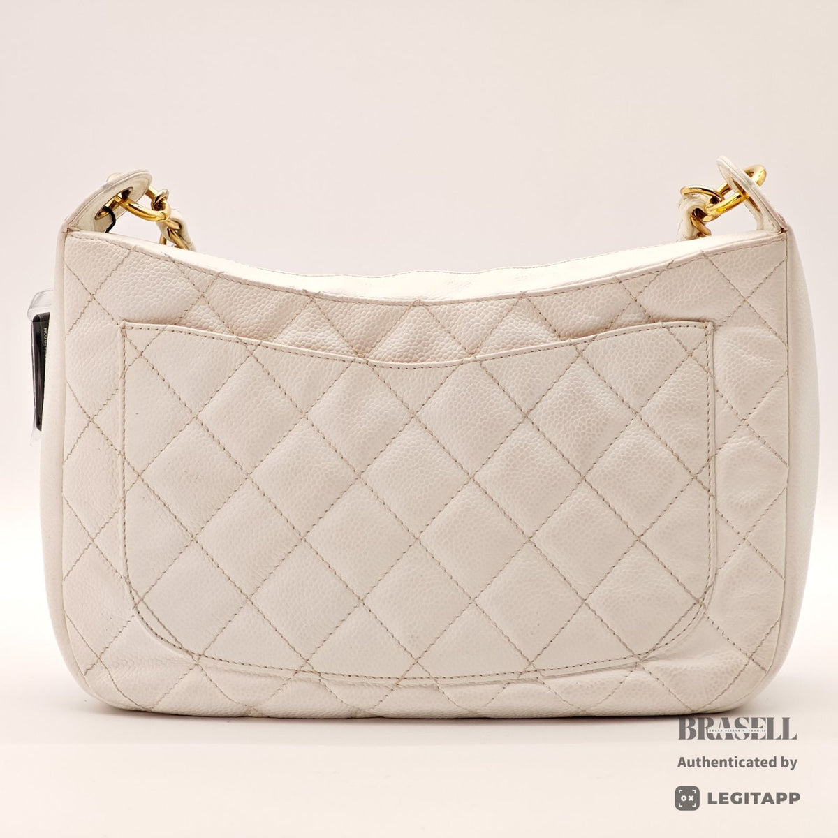 CHANEL Caviar Skin Shoulder Tote Bag White Women's【ImportFeeFREE】
