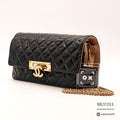 CHANEL 2Way Chain Shoulder Bag Black Leather Flap Clutch【ImportFeeFREE】