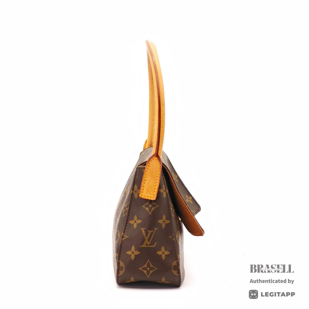 LOUIS VUITTON Monogram Mini Looping M51147 Handbag Brown Women【ImportFeeFREE】