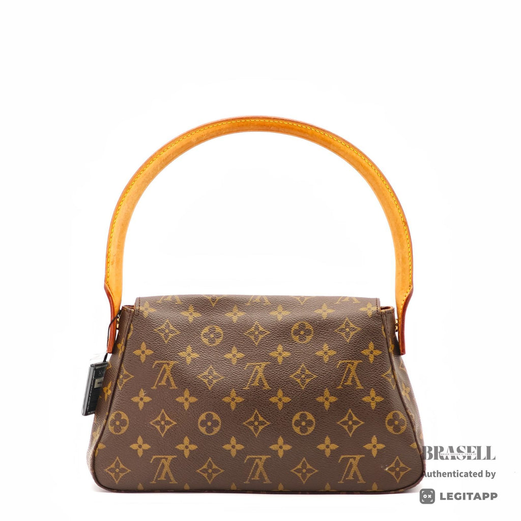LOUIS VUITTON Monogram Mini Looping M51147 Handbag Brown Women【ImportFeeFREE】