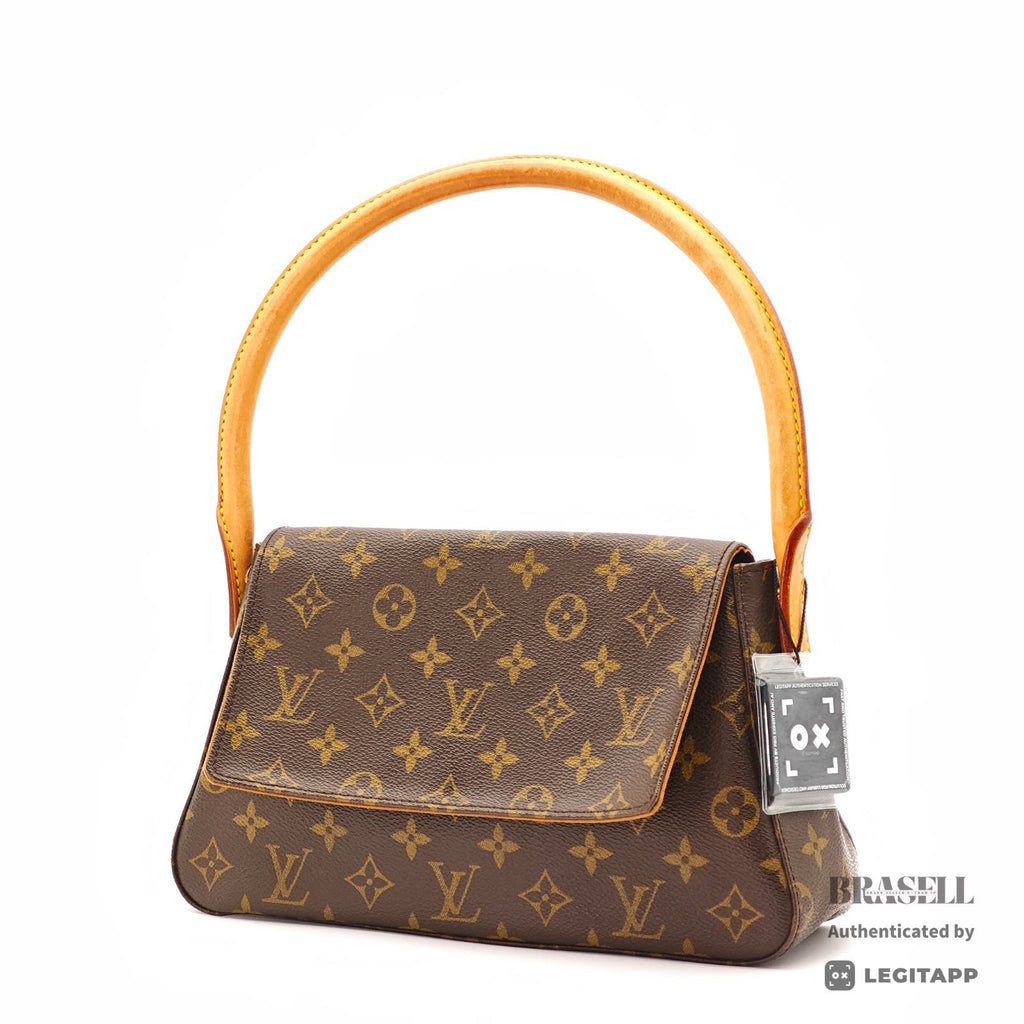 LOUIS VUITTON Monogram Mini Looping M51147 Handbag Brown Women【ImportFeeFREE】