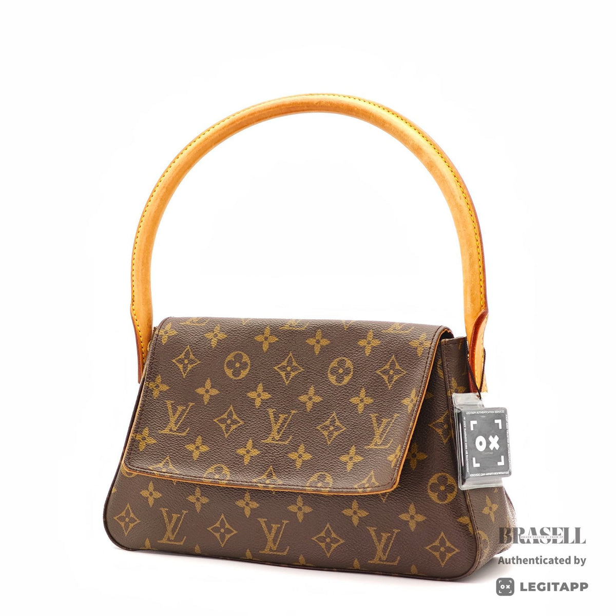 LOUIS VUITTON Monogram Mini Looping M51147 Handbag Brown Women【ImportFeeFREE】