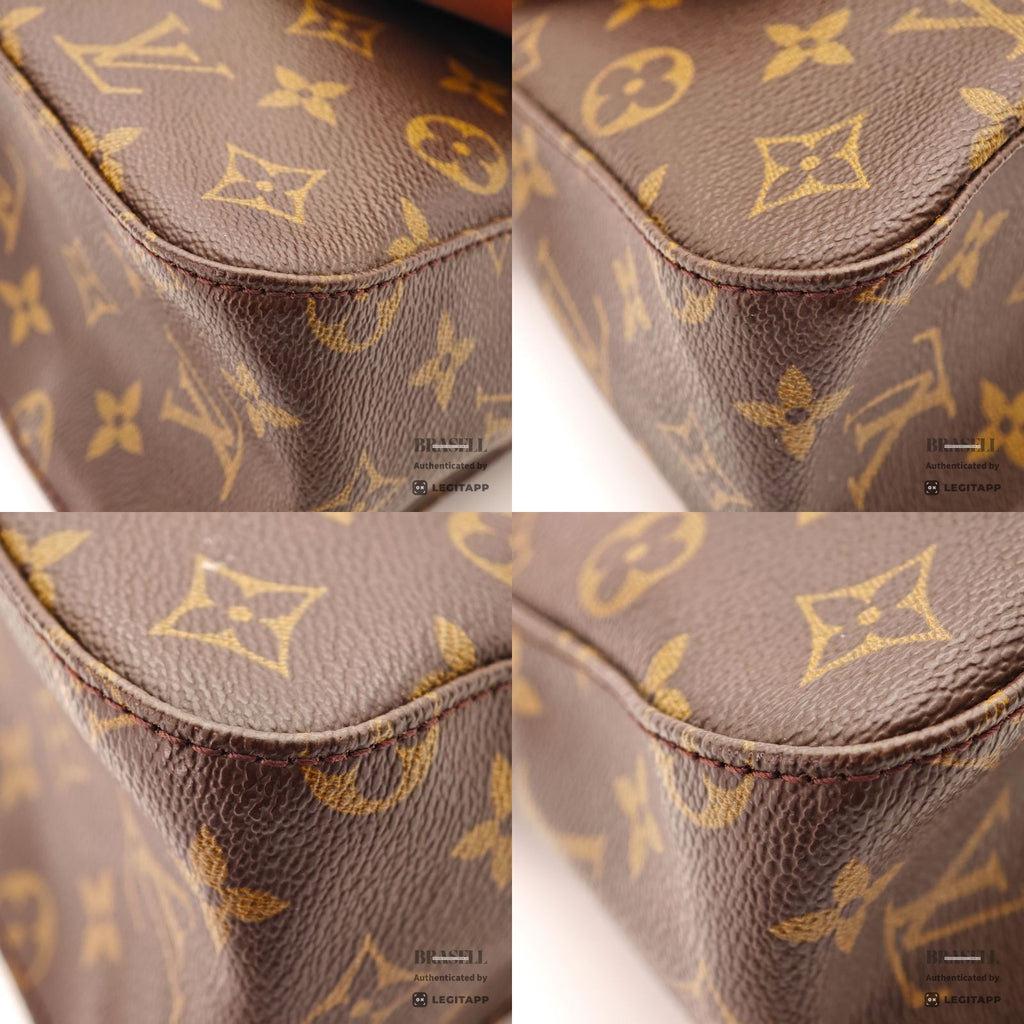 LOUIS VUITTON Monogram Mini Looping M51147 Handbag Brown Women【ImportFeeFREE】