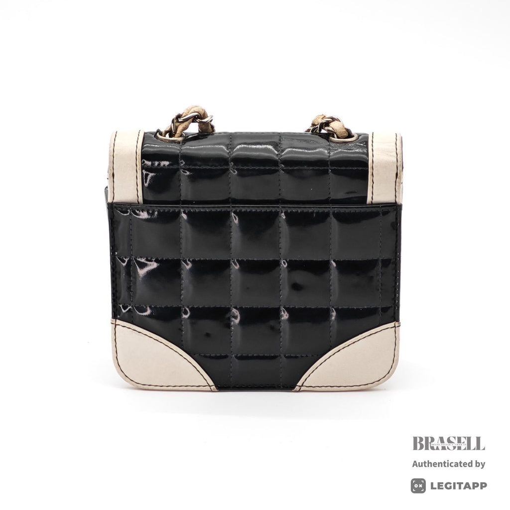 CHANEL Chocolate Bar Mini Chain Shoulder Bag Black White【ImportFeeFREE】