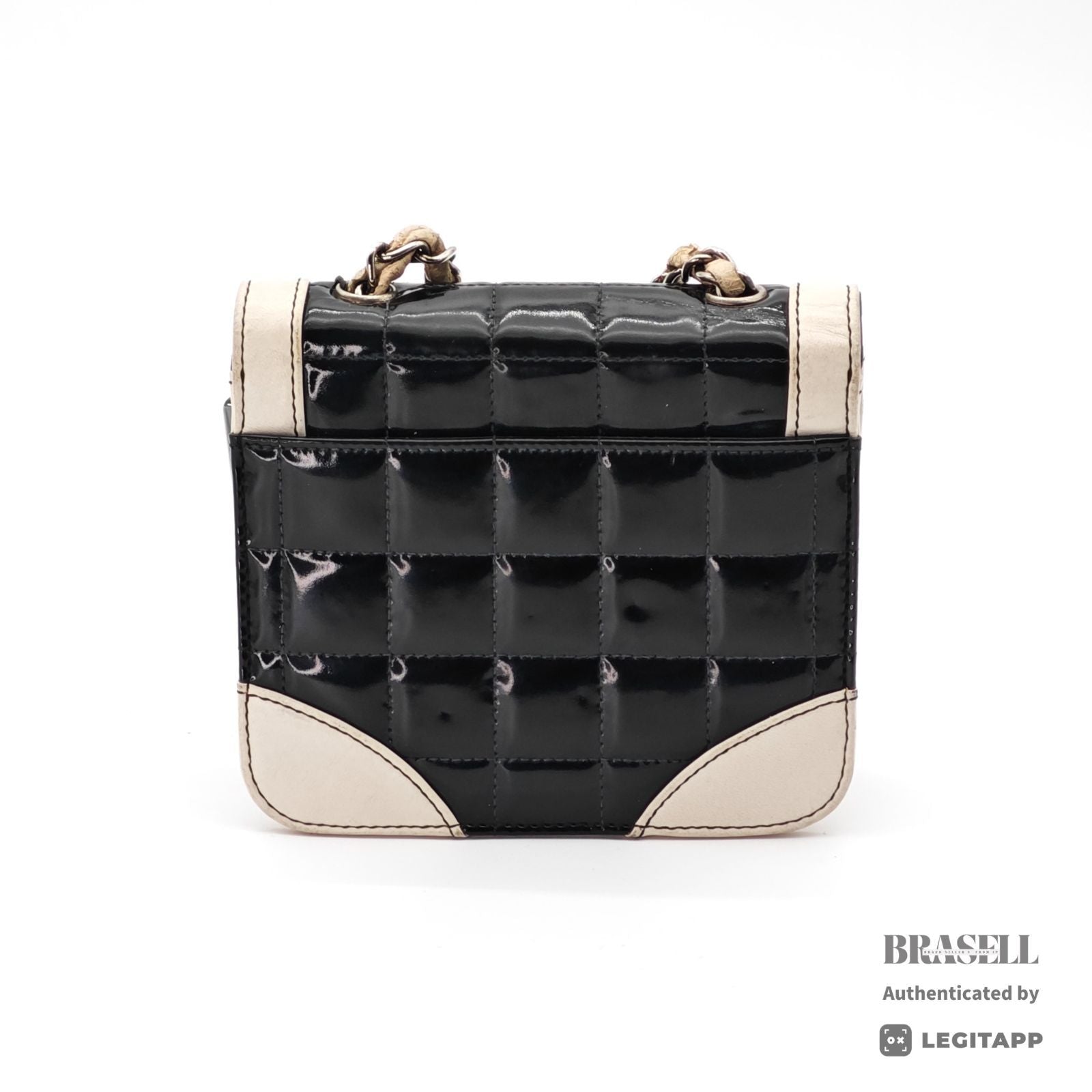 CHANEL Chocolate Bar Mini Chain Shoulder Bag Black White【ImportFeeFREE】