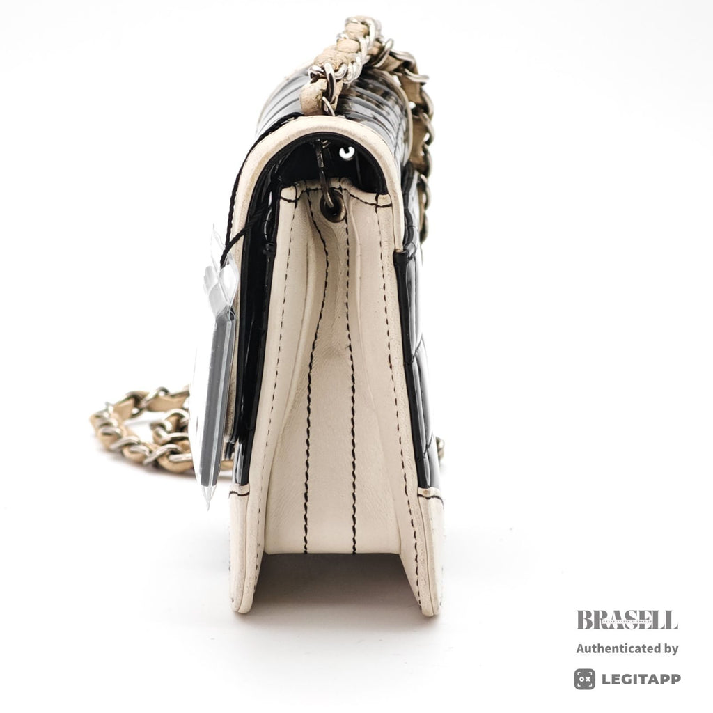 CHANEL Chocolate Bar Mini Chain Shoulder Bag Black White【ImportFeeFREE】