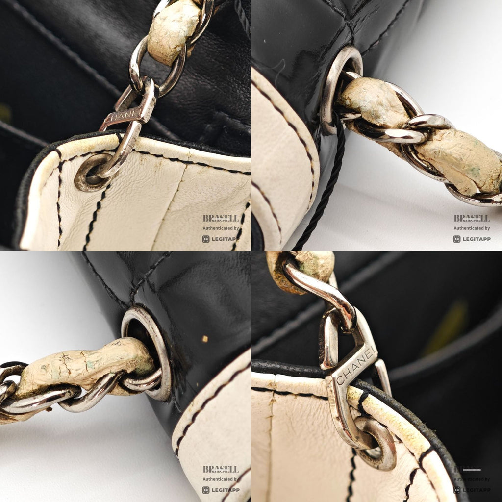 CHANEL Chocolate Bar Mini Chain Shoulder Bag Black White【ImportFeeFREE】