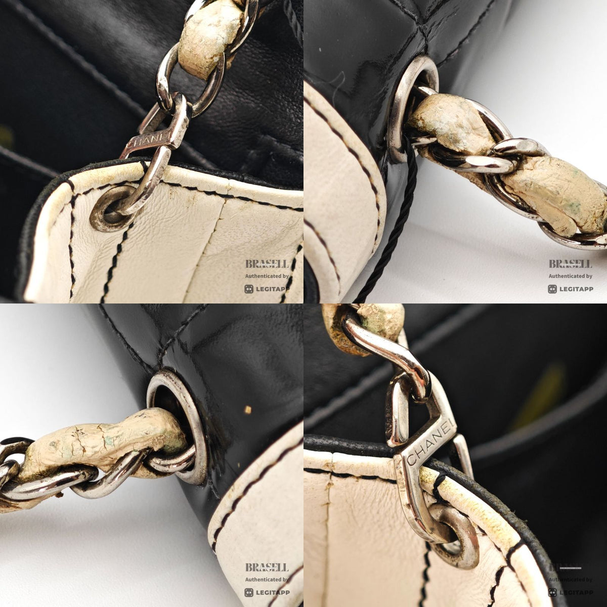 CHANEL Chocolate Bar Mini Chain Shoulder Bag Black White【ImportFeeFREE】