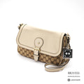 GUCCI GG Canvas Shoulder Bag 308452 Beige Leather Canvas 【ImportFeeFREE】