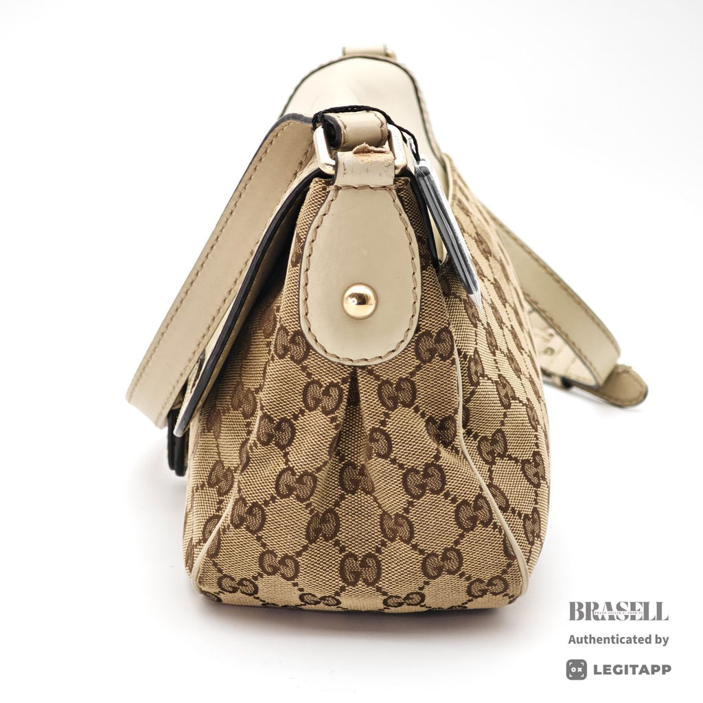GUCCI GG Canvas Shoulder Bag 308452 Beige Leather Canvas 【ImportFeeFREE】