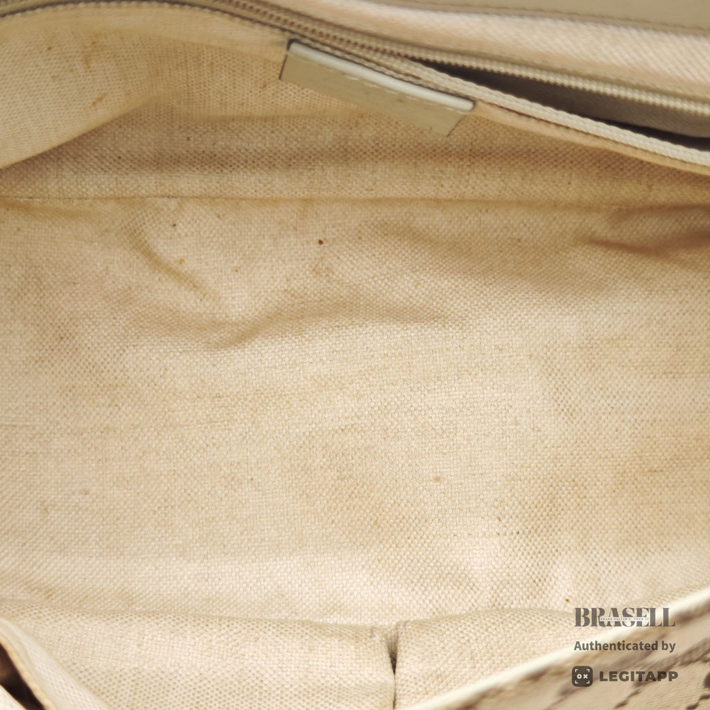 GUCCI GG Canvas Shoulder Bag 308452 Beige Leather Canvas 【ImportFeeFREE】