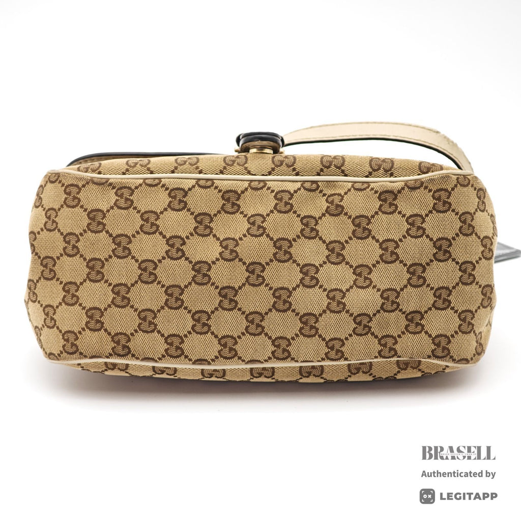 GUCCI GG Canvas Shoulder Bag 308452 Beige Leather Canvas 【ImportFeeFREE】