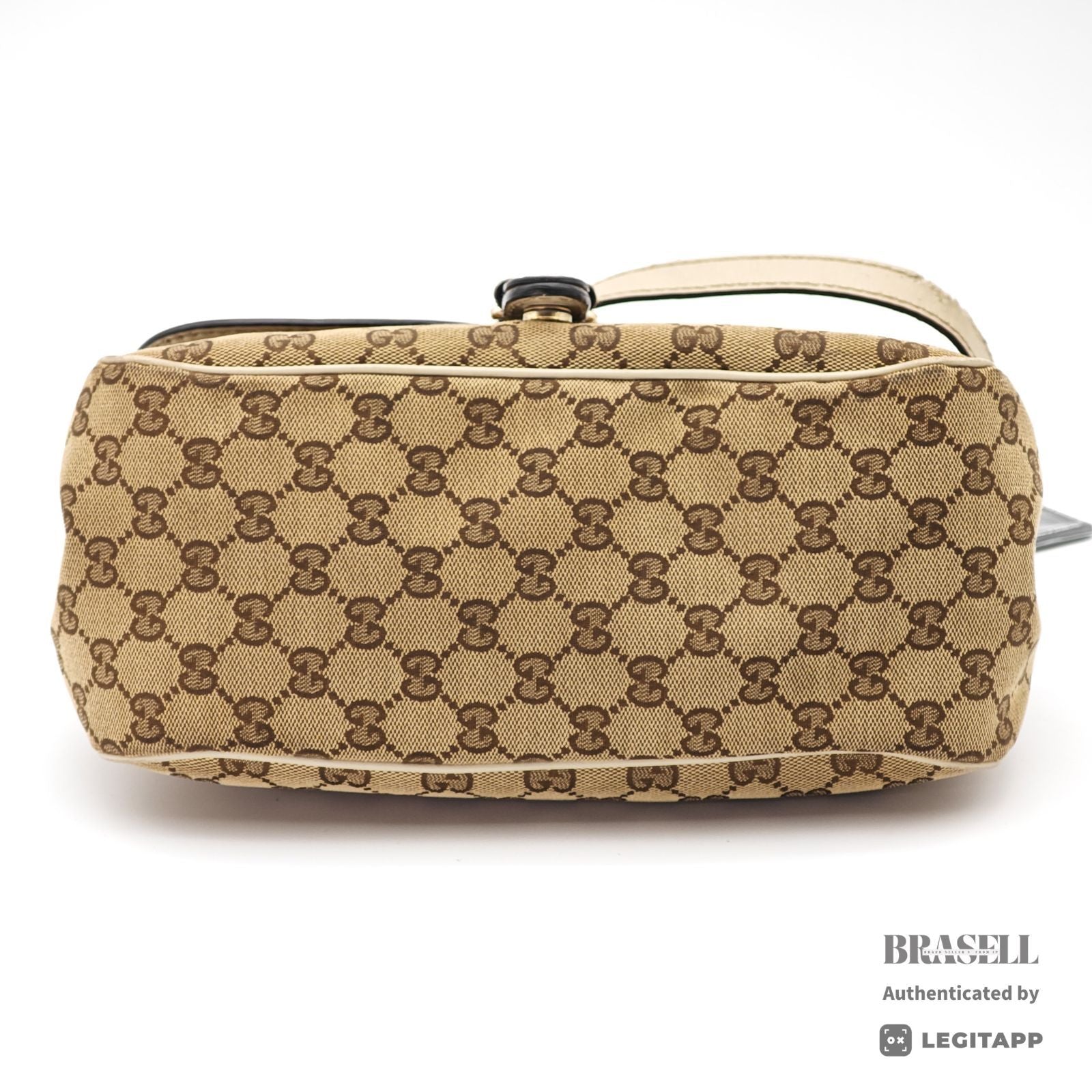 GUCCI GG Canvas Shoulder Bag 308452 Beige Leather Canvas 【ImportFeeFREE】