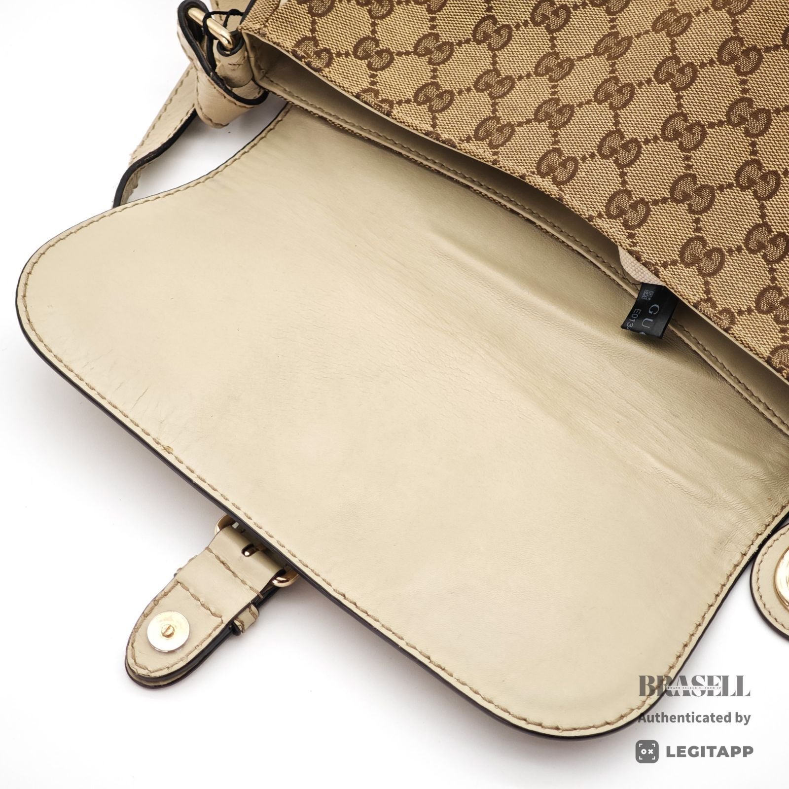 GUCCI GG Canvas Shoulder Bag 308452 Beige Leather Canvas 【ImportFeeFREE】