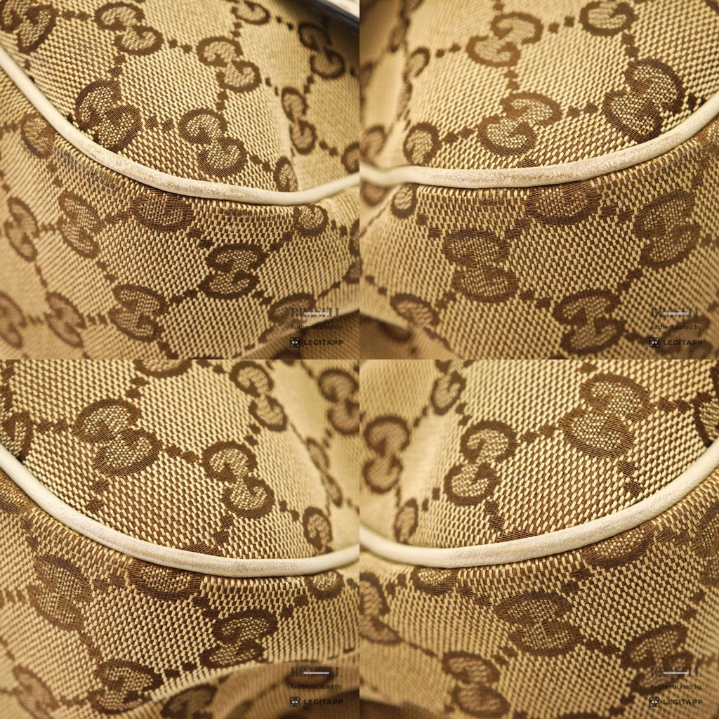 GUCCI GG Canvas Shoulder Bag 308452 Beige Leather Canvas 【ImportFeeFREE】