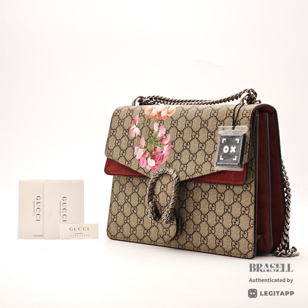 GUCCI Dionysus GG Blooms Chain Shoulder Bag 400235 Beige Canvas【ImportFeeFREE】
