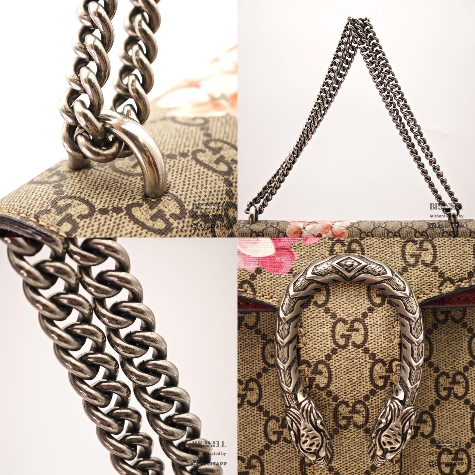 GUCCI Dionysus GG Blooms Chain Shoulder Bag 400235 Beige Canvas【ImportFeeFREE】