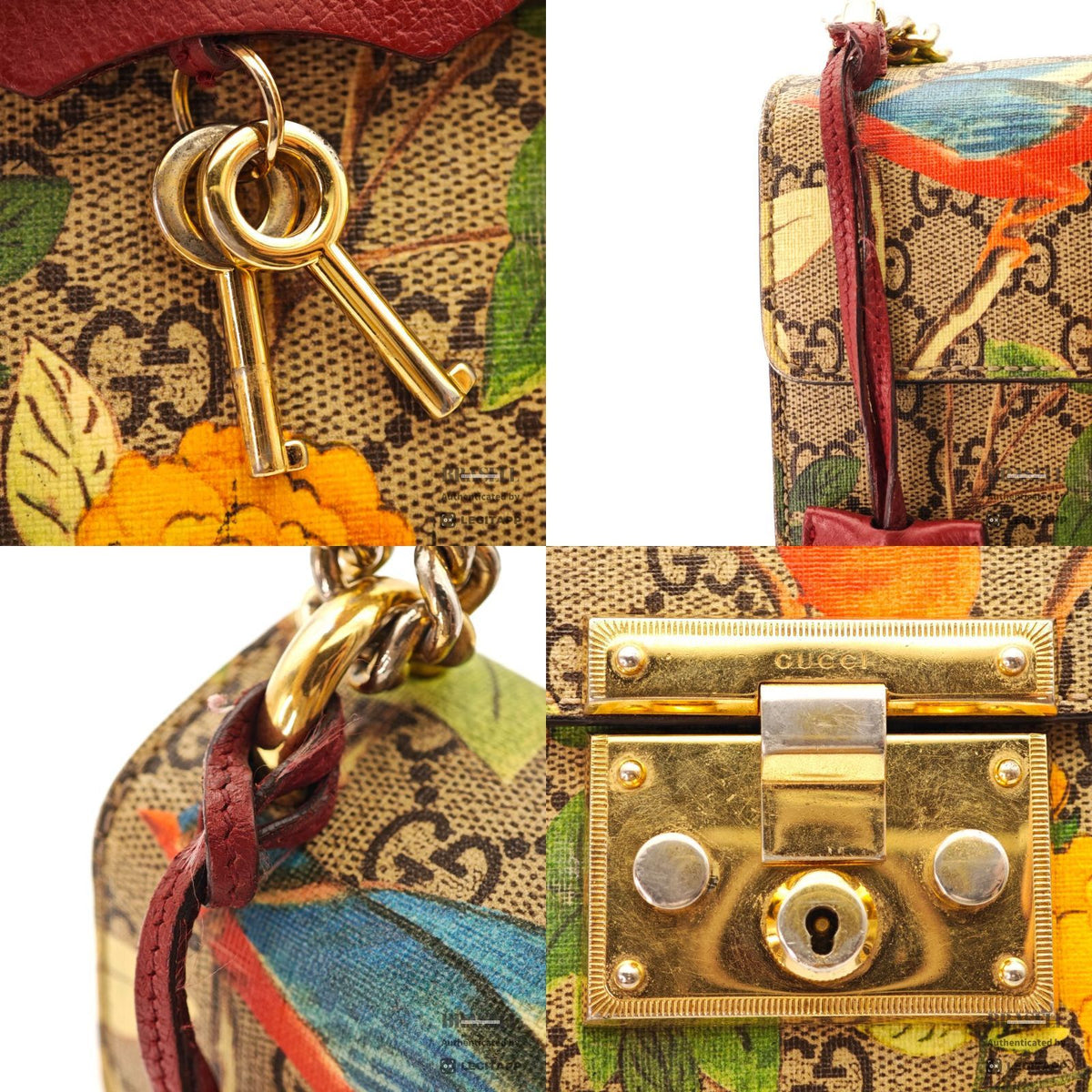 GUCCI Tian Padlock 2Way Hand Bag 499487 Floral GG Supreme【ImportFeeFREE】