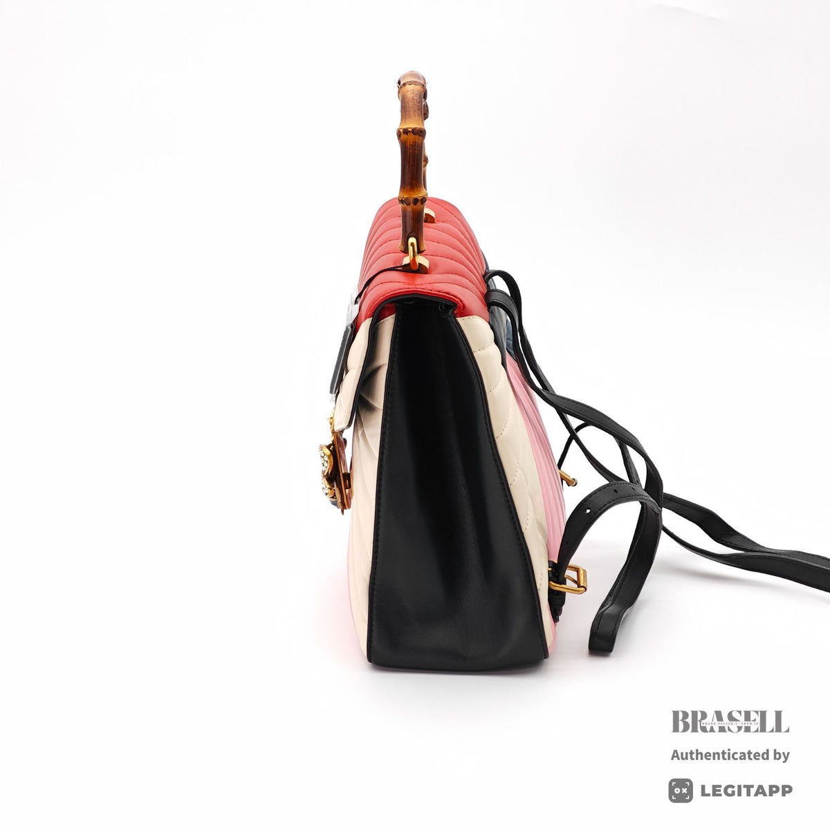 GUCCI Queen Margaret Backpack 476664 Bee Pearl Leather 【ImportFeeFREE】