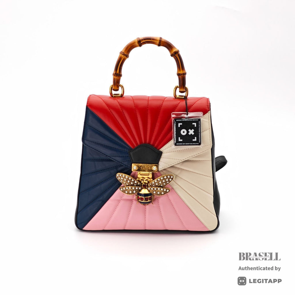 GUCCI Queen Margaret Backpack 476664 Bee Pearl Leather 【ImportFeeFREE】