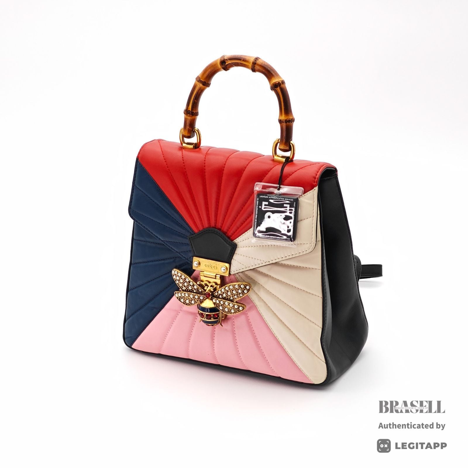 GUCCI Queen Margaret Backpack 476664 Bee Pearl Leather 【ImportFeeFREE】