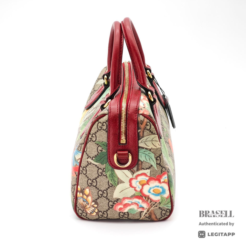 GUCCI Tian 409529 Floral Bird 2Way Handbag Beige Multicolor【ImportFeeFREE】