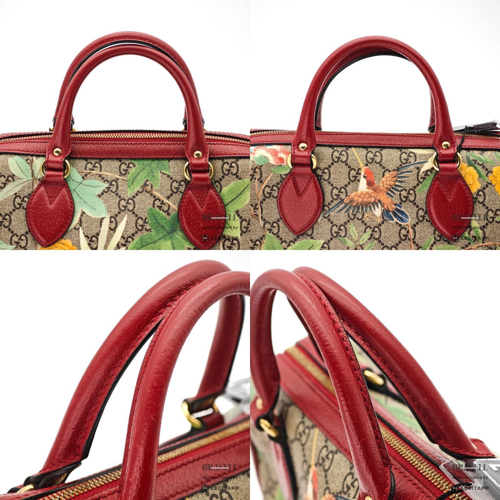 GUCCI Tian 409529 Floral Bird 2Way Handbag Beige Multicolor【ImportFeeFREE】