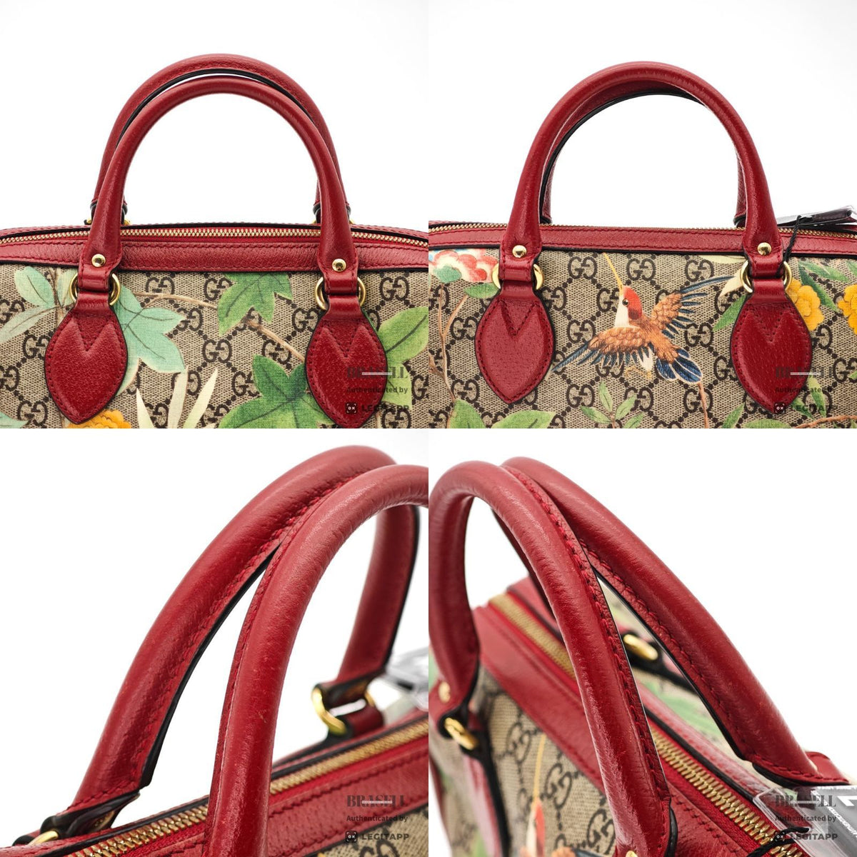 GUCCI Tian 409529 Floral Bird 2Way Handbag Beige Multicolor【ImportFeeFREE】