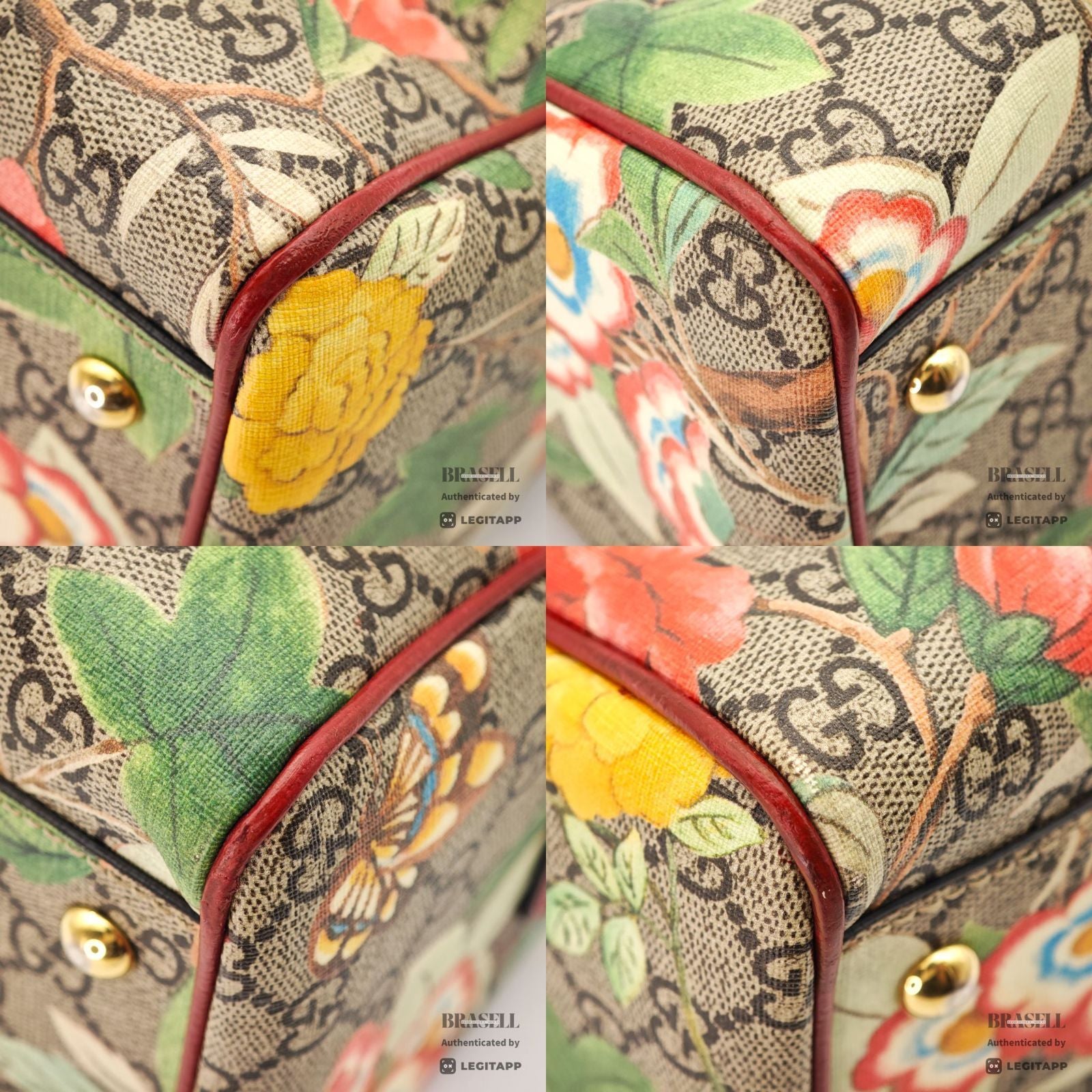 GUCCI Tian 409529 Floral Bird 2Way Handbag Beige Multicolor【ImportFeeFREE】