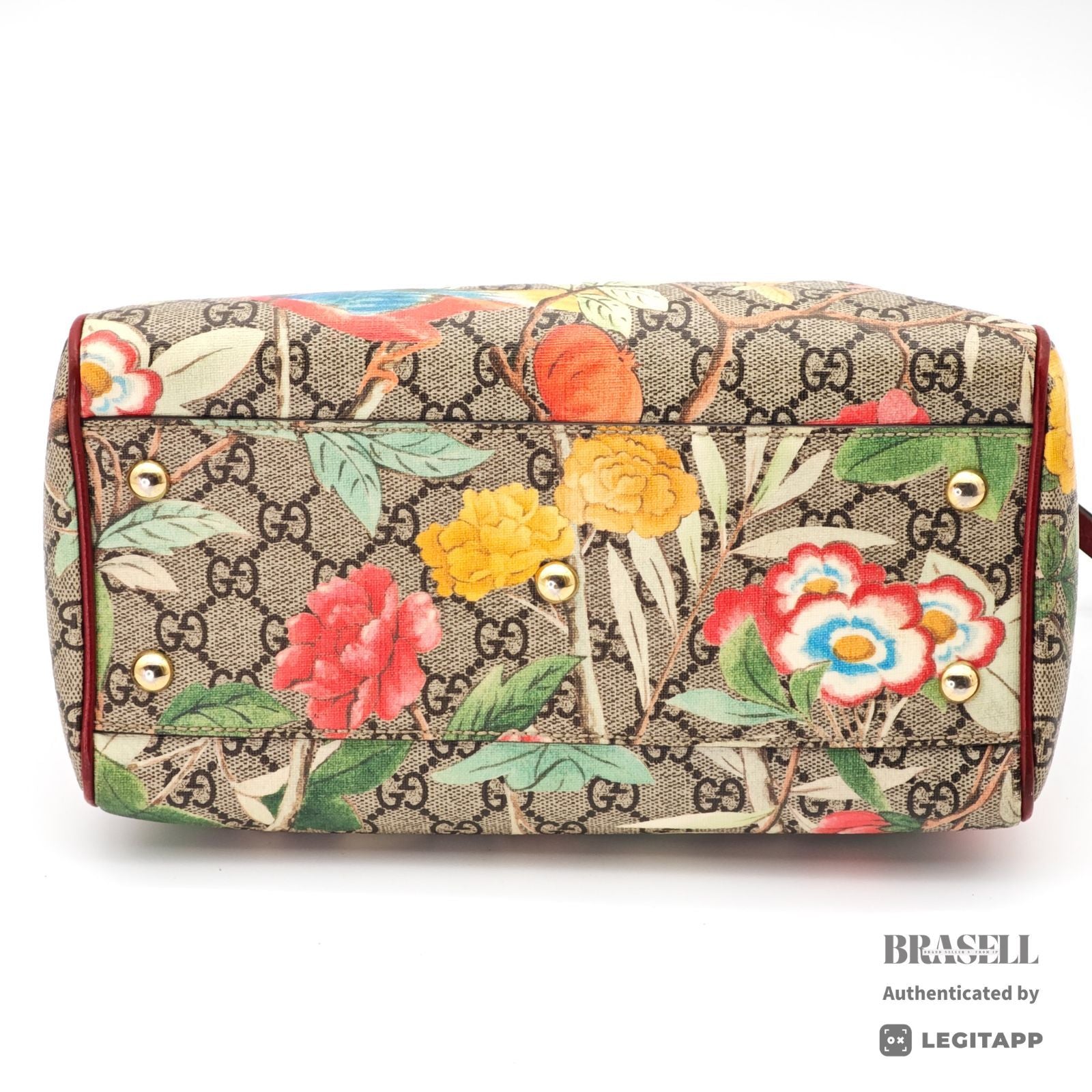GUCCI Tian 409529 Floral Bird 2Way Handbag Beige Multicolor【ImportFeeFREE】