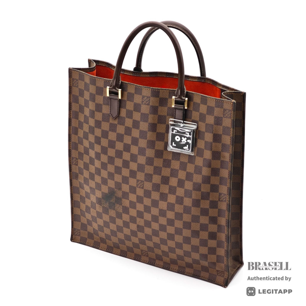 LOUIS VUITTON Sac Plat Hand Tote Bag Damier Ebene Canvas N51140【ImportFeeFREE】