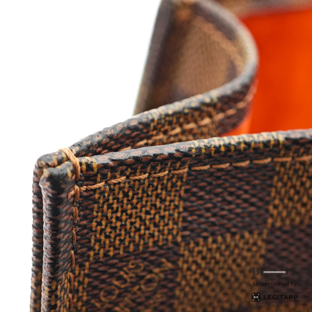 LOUIS VUITTON Sac Plat Hand Tote Bag Damier Ebene Canvas N51140【ImportFeeFREE】