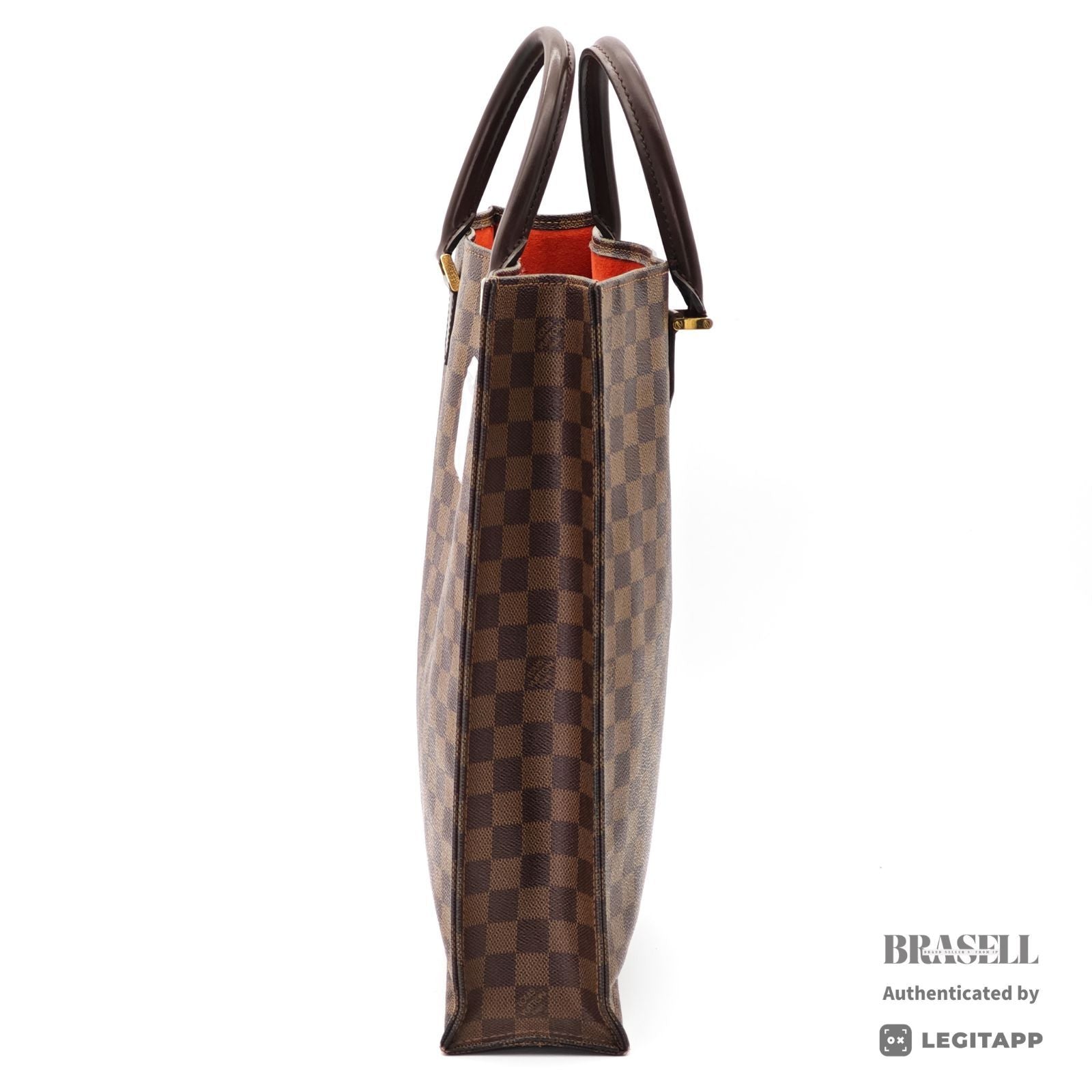 LOUIS VUITTON Sac Plat Hand Tote Bag Damier Ebene Canvas N51140【ImportFeeFREE】