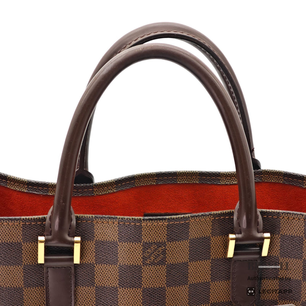 LOUIS VUITTON Sac Plat Hand Tote Bag Damier Ebene Canvas N51140【ImportFeeFREE】