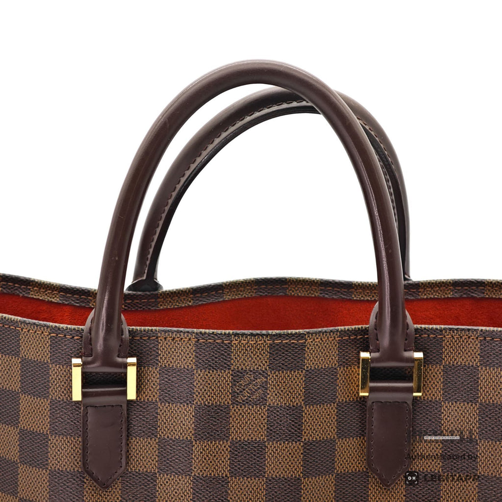 LOUIS VUITTON Sac Plat Hand Tote Bag Damier Ebene Canvas N51140【ImportFeeFREE】
