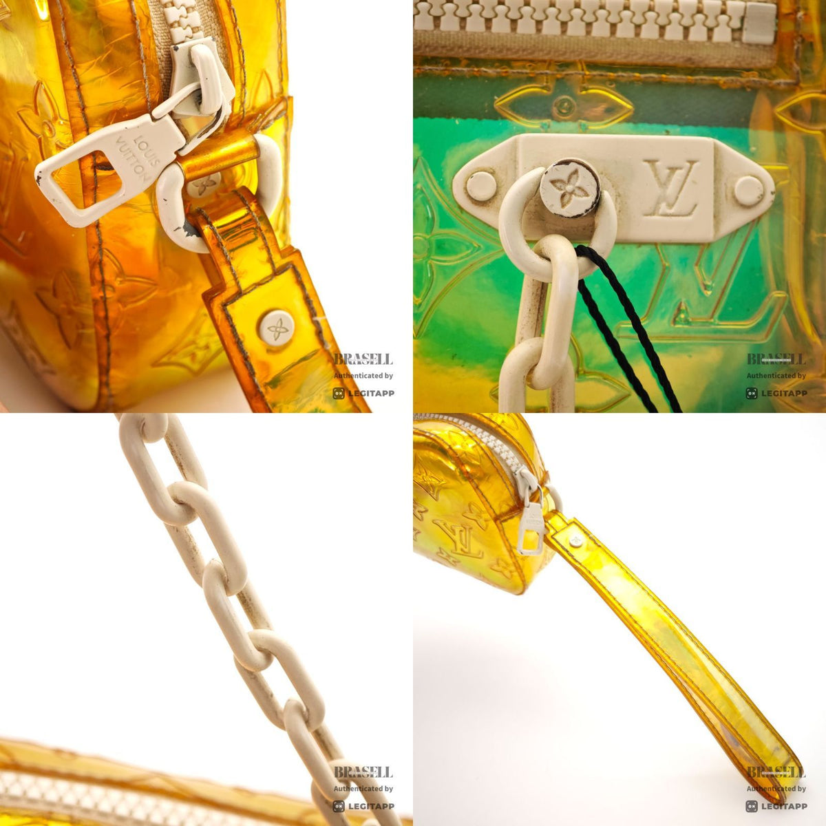 LOUIS VUITTON Pochette Volga Monogram Clear Pouch M55261 Yellow【ImportFeeFREE】