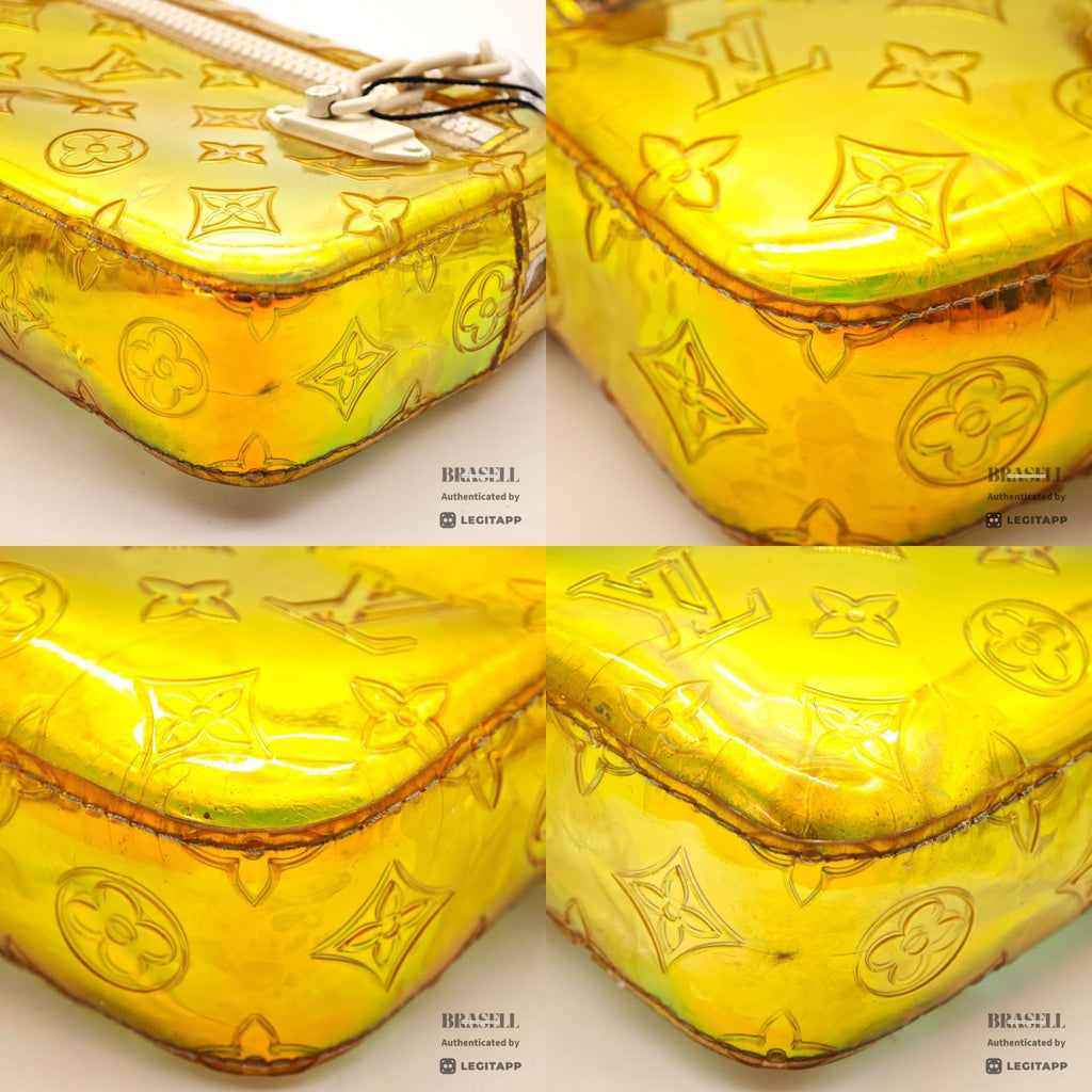 LOUIS VUITTON Pochette Volga Monogram Clear Pouch M55261 Yellow【ImportFeeFREE】
