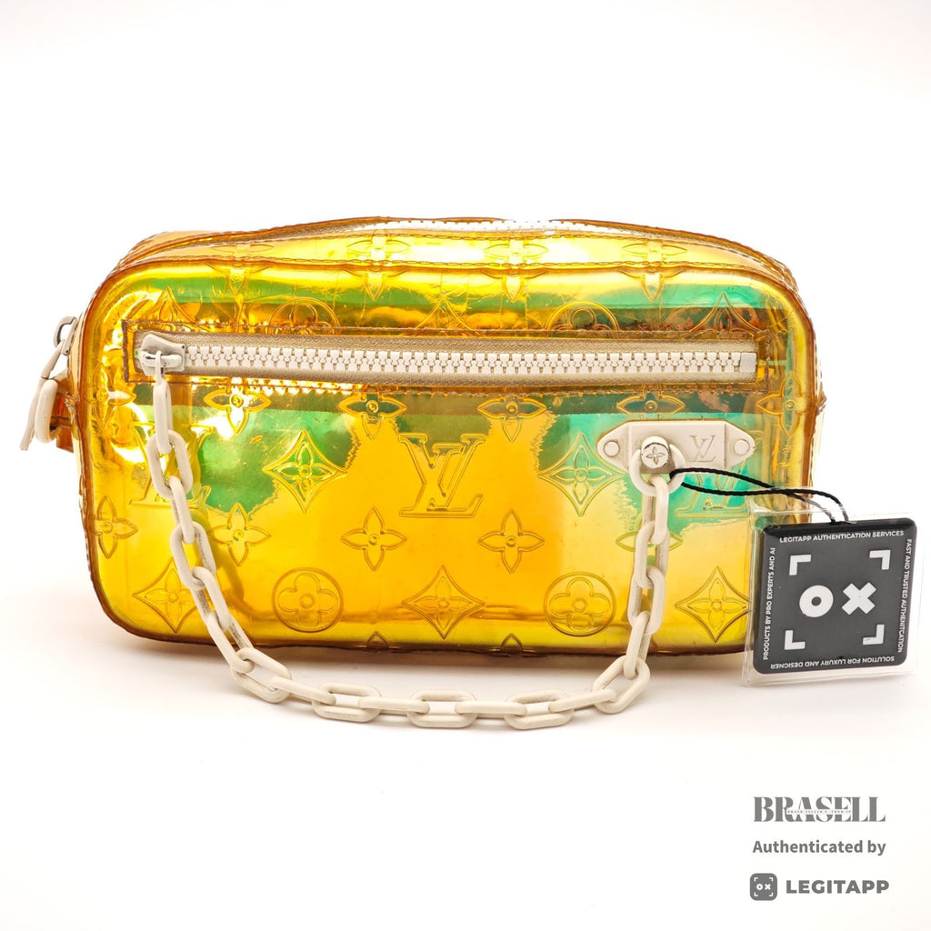 LOUIS VUITTON Pochette Volga Monogram Clear Pouch M55261 Yellow【ImportFeeFREE】