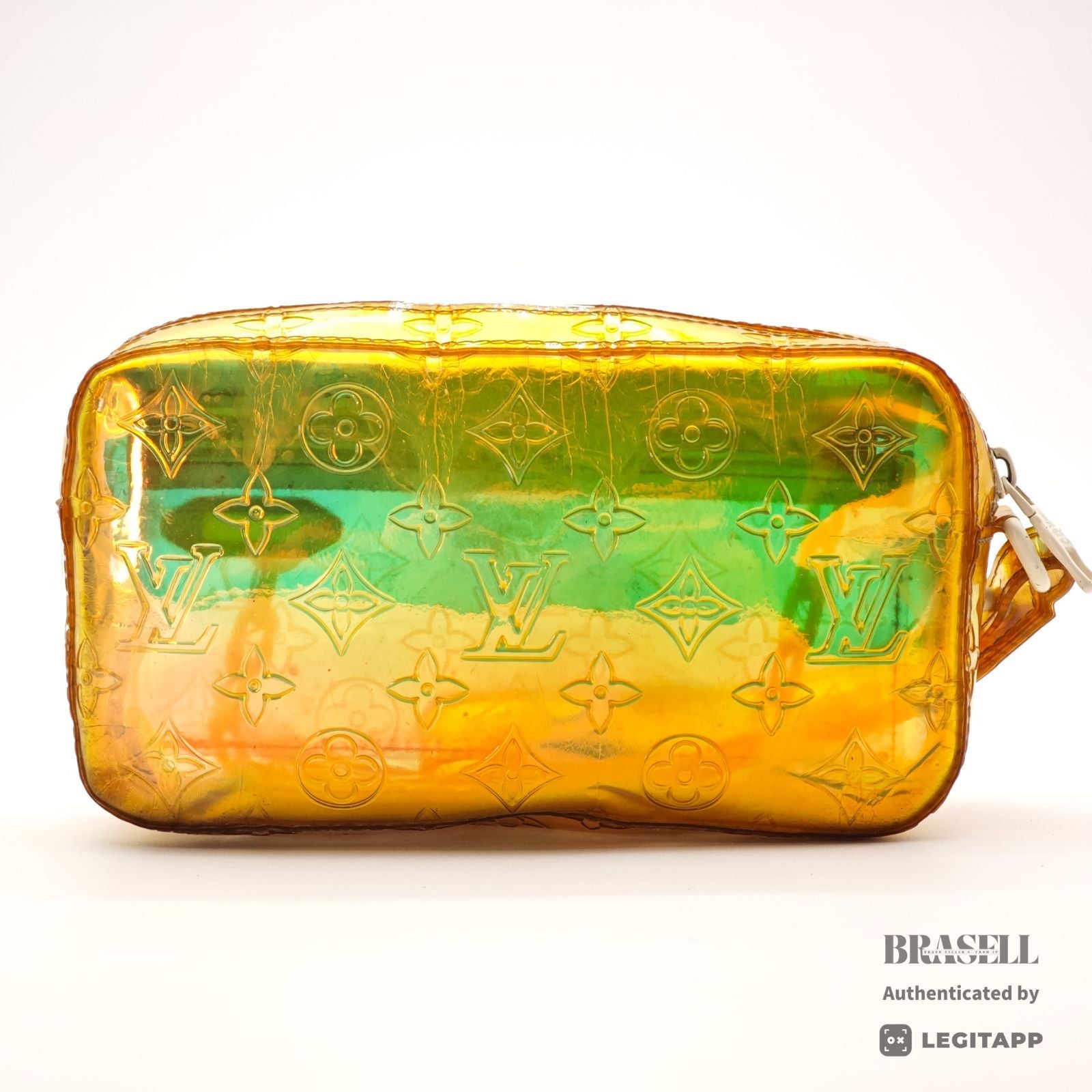 LOUIS VUITTON Pochette Volga Monogram Clear Pouch M55261 Yellow【ImportFeeFREE】