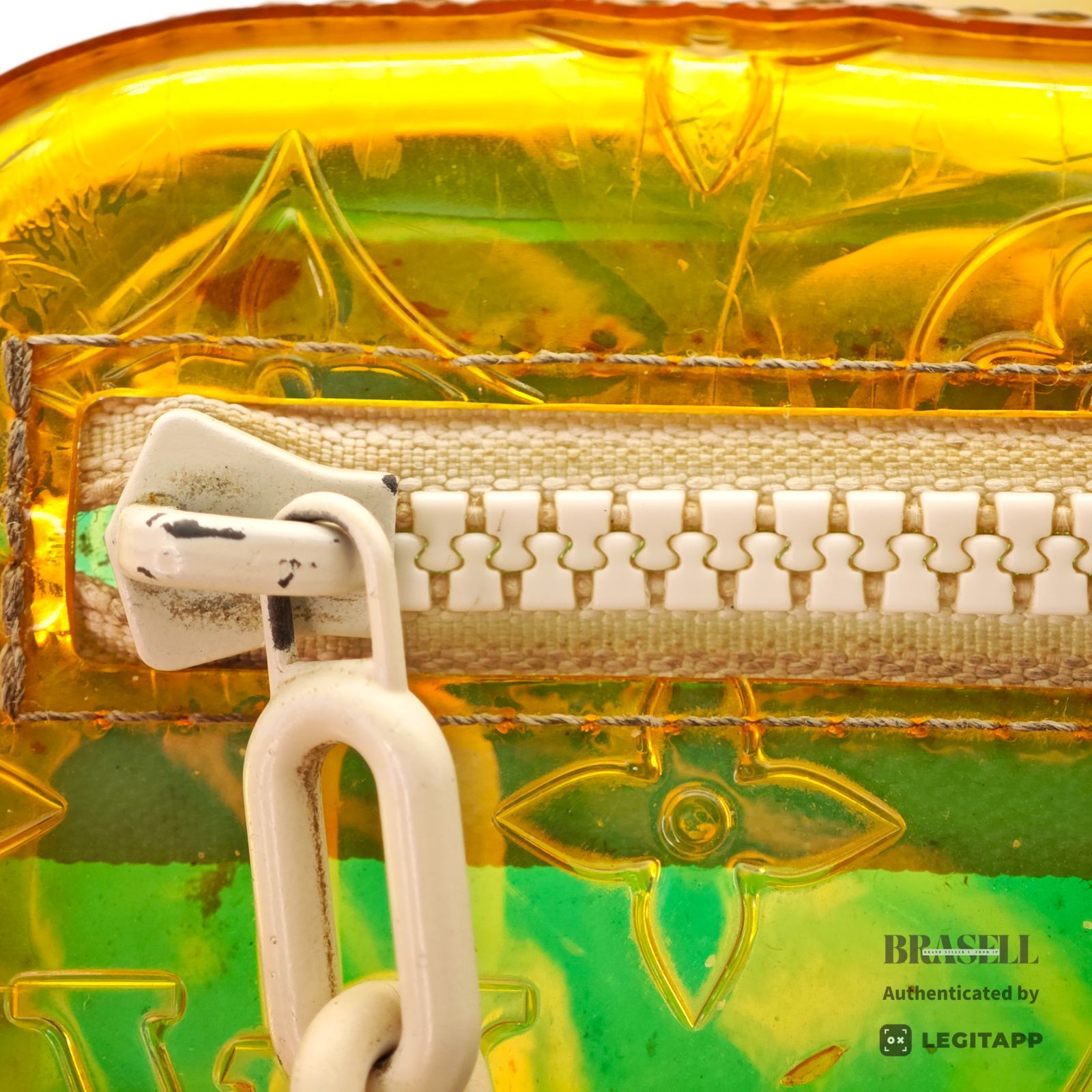 LOUIS VUITTON Pochette Volga Monogram Clear Pouch M55261 Yellow【ImportFeeFREE】