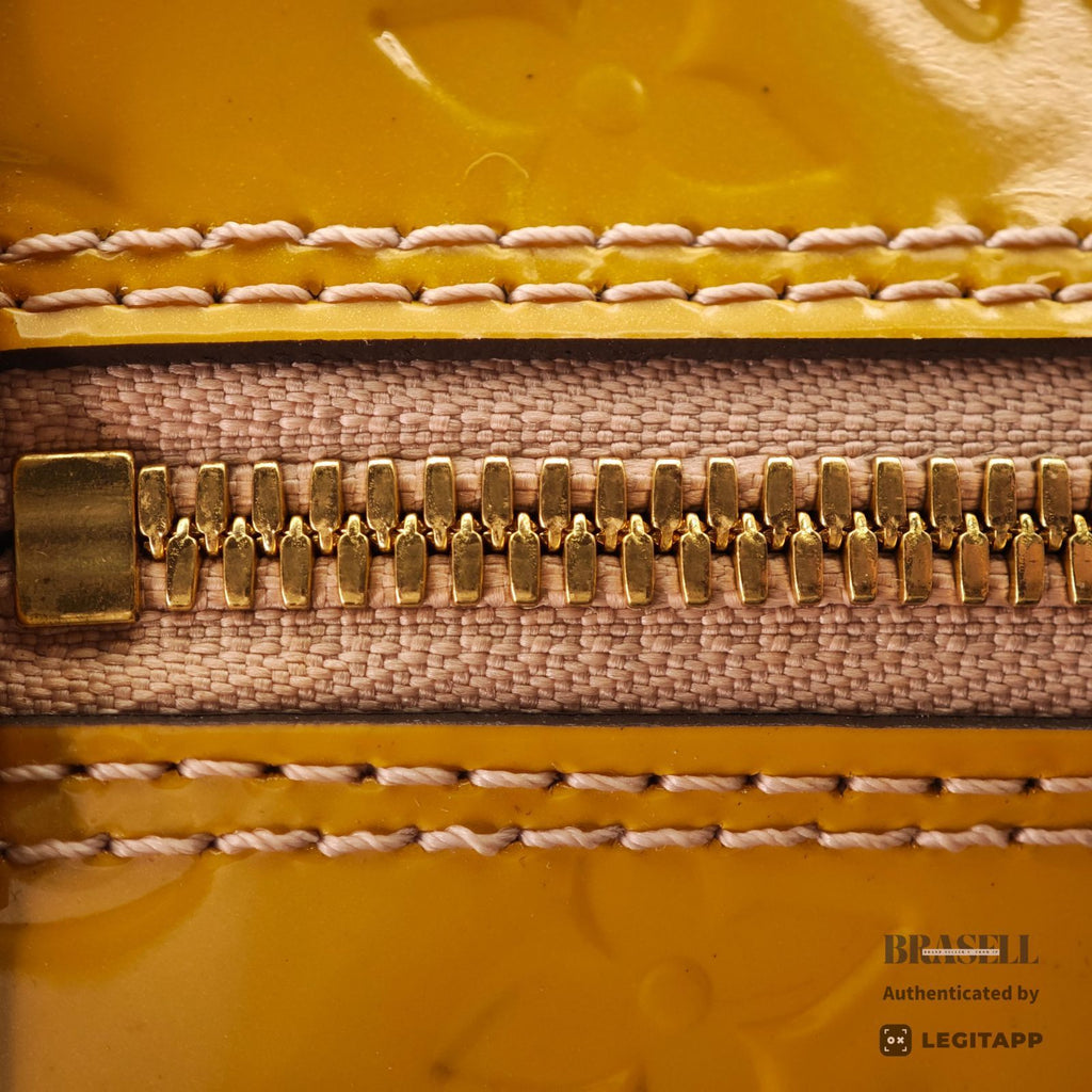 LOUIS VUITTON Vernis Alma PM M91610 Hand Bag Monogram Yellow 【ImportFeeFREE】