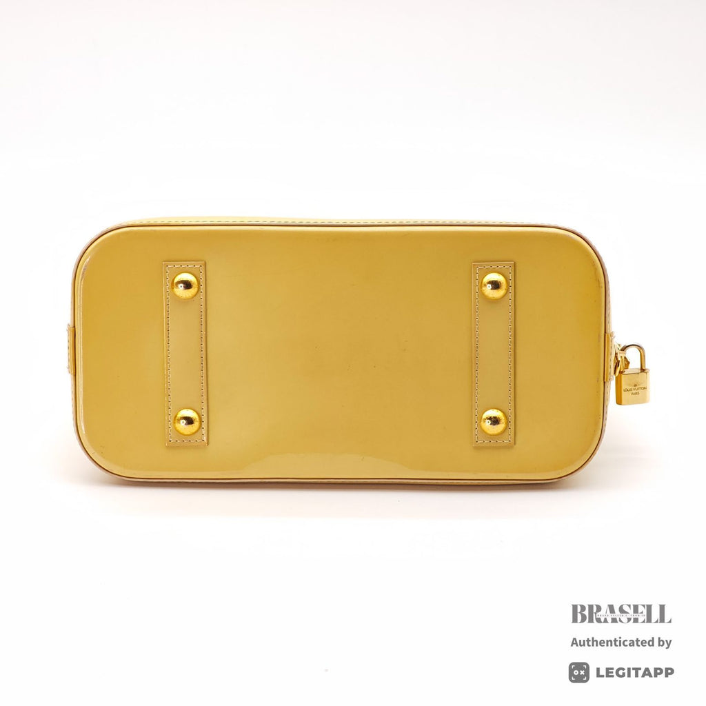 LOUIS VUITTON Vernis Alma PM M90101 Hand Bag Yellow Patent【ImportFeeFREE】