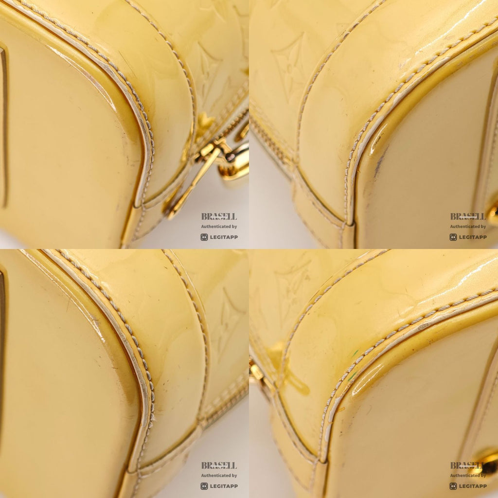 LOUIS VUITTON Vernis Alma PM M90101 Hand Bag Yellow Patent【ImportFeeFREE】