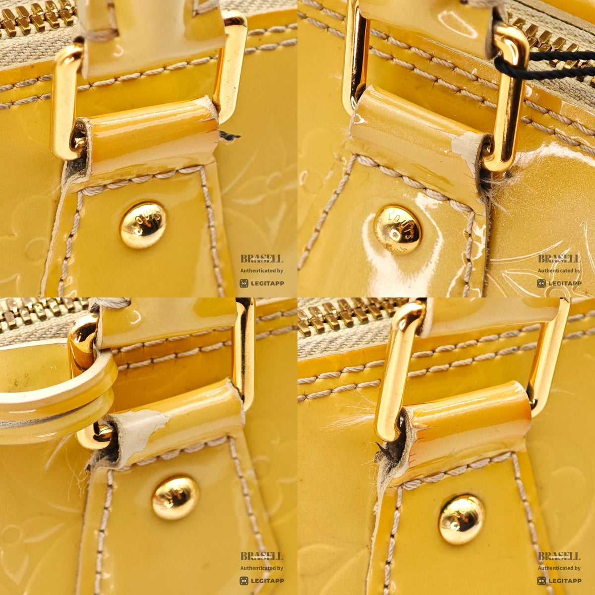 LOUIS VUITTON Vernis Alma PM M90101 Hand Bag Yellow Patent【ImportFeeFREE】
