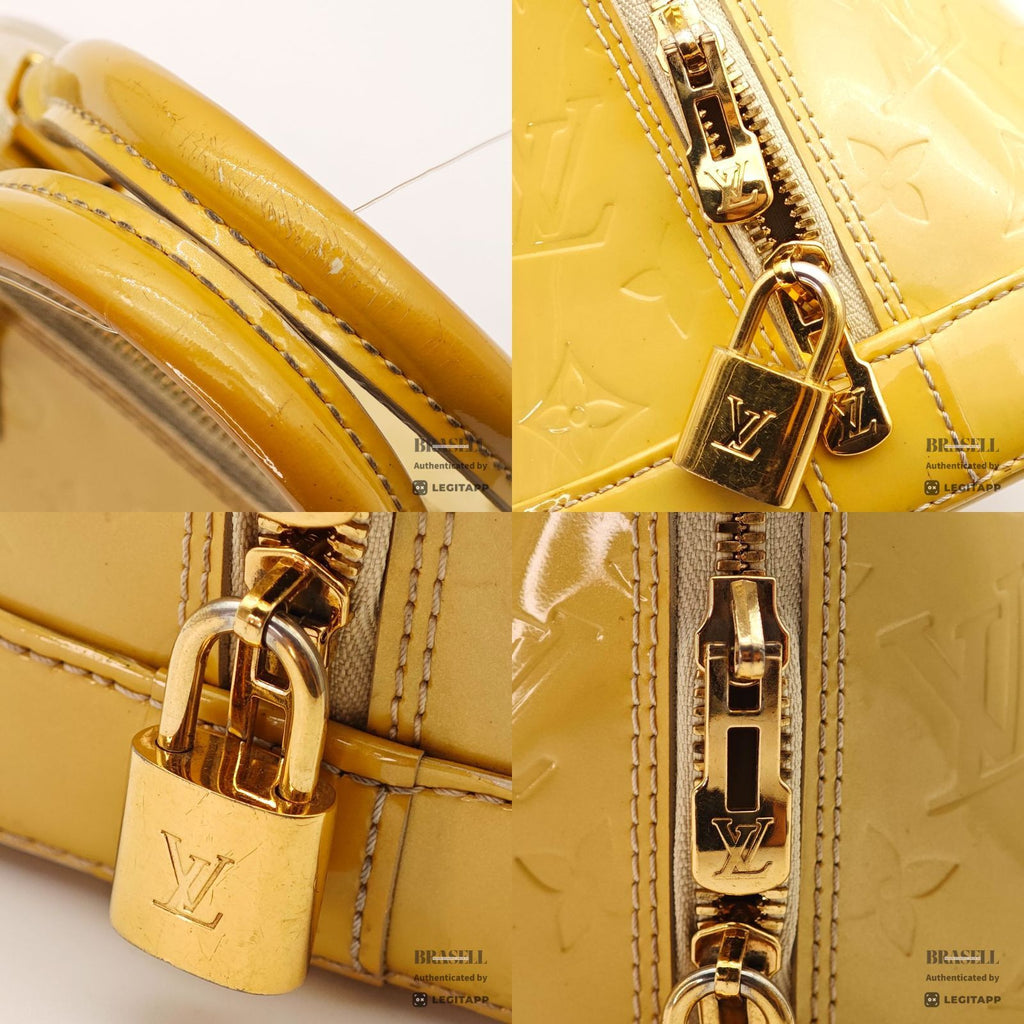 LOUIS VUITTON Vernis Alma PM M90101 Hand Bag Yellow Patent【ImportFeeFREE】