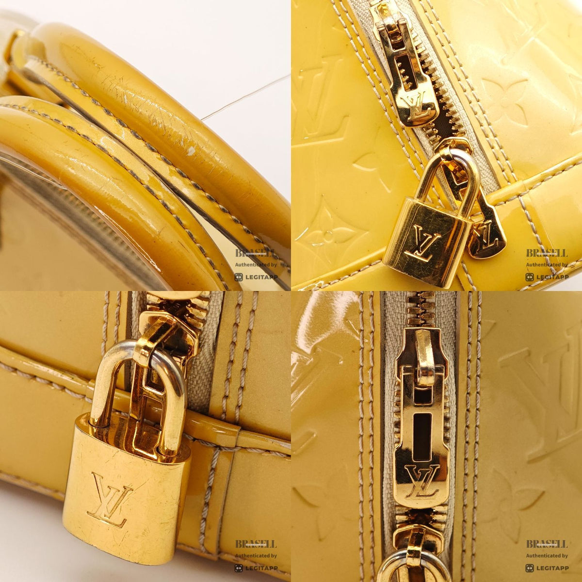 LOUIS VUITTON Vernis Alma PM M90101 Hand Bag Yellow Patent【ImportFeeFREE】