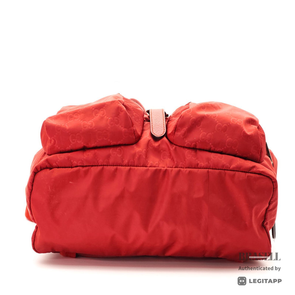 GUCCI GG Nylon Backpack Day Bag Rucksack 510343 Red 【ImportFeeFREE】