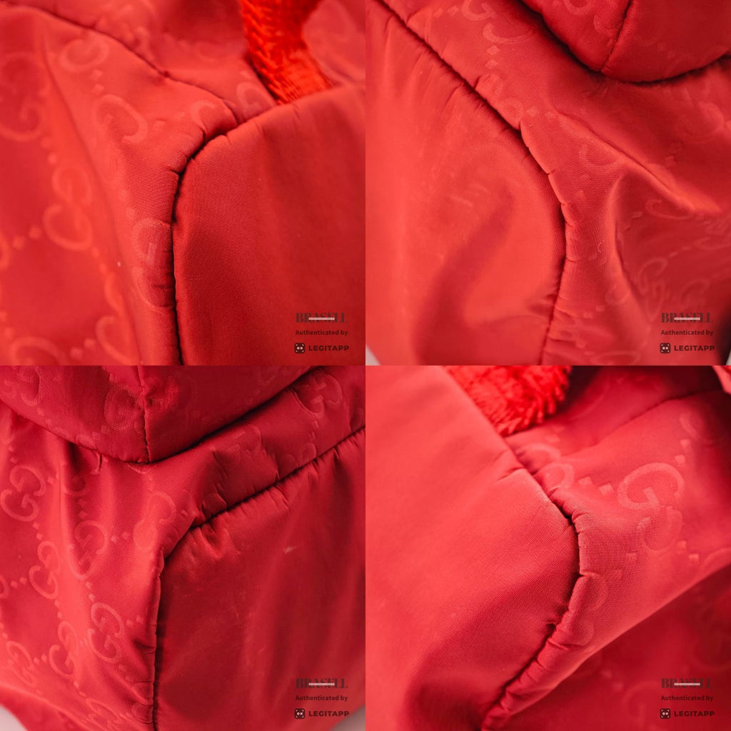 GUCCI GG Nylon Backpack Day Bag Rucksack 510343 Red 【ImportFeeFREE】