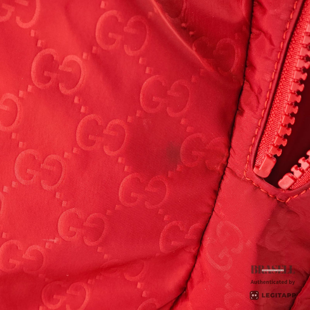 GUCCI GG Nylon Backpack Day Bag Rucksack 510343 Red 【ImportFeeFREE】